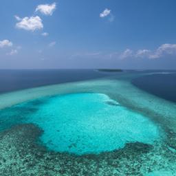 Abemama Atoll erstrahlt in vollem Glanz: Aufgenommen mit einem Weitwinkelobjektiv direkt vor dieser atemberaubenden Sehenswürdigkeit in Kiribati