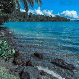 Bougainville Island erstrahlt in vollem Glanz: Aufgenommen mit einem Weitwinkelobjektiv direkt vor dieser atemberaubenden Sehenswürdigkeit in Papua-Neuguinea