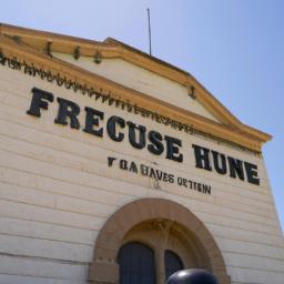 Fresno County Historical Museum erstrahlt in vollem Glanz: Aufgenommen mit einem Weitwinkelobjektiv direkt vor dieser atemberaubenden Sehenswürdigkeit in Fresno