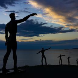 Mennesket ved Havet erstrahlt in vollem Glanz: Aufgenommen mit einem Weitwinkelobjektiv direkt vor dieser atemberaubenden Sehenswürdigkeit in Esbjerg